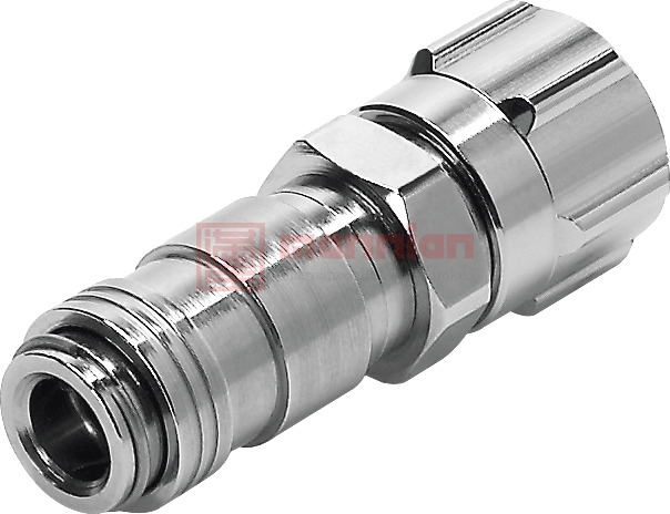 Festo 气动快速接头, KD2- ck - 4系列, 螺母连接, 黄铜制, 12mm管接口